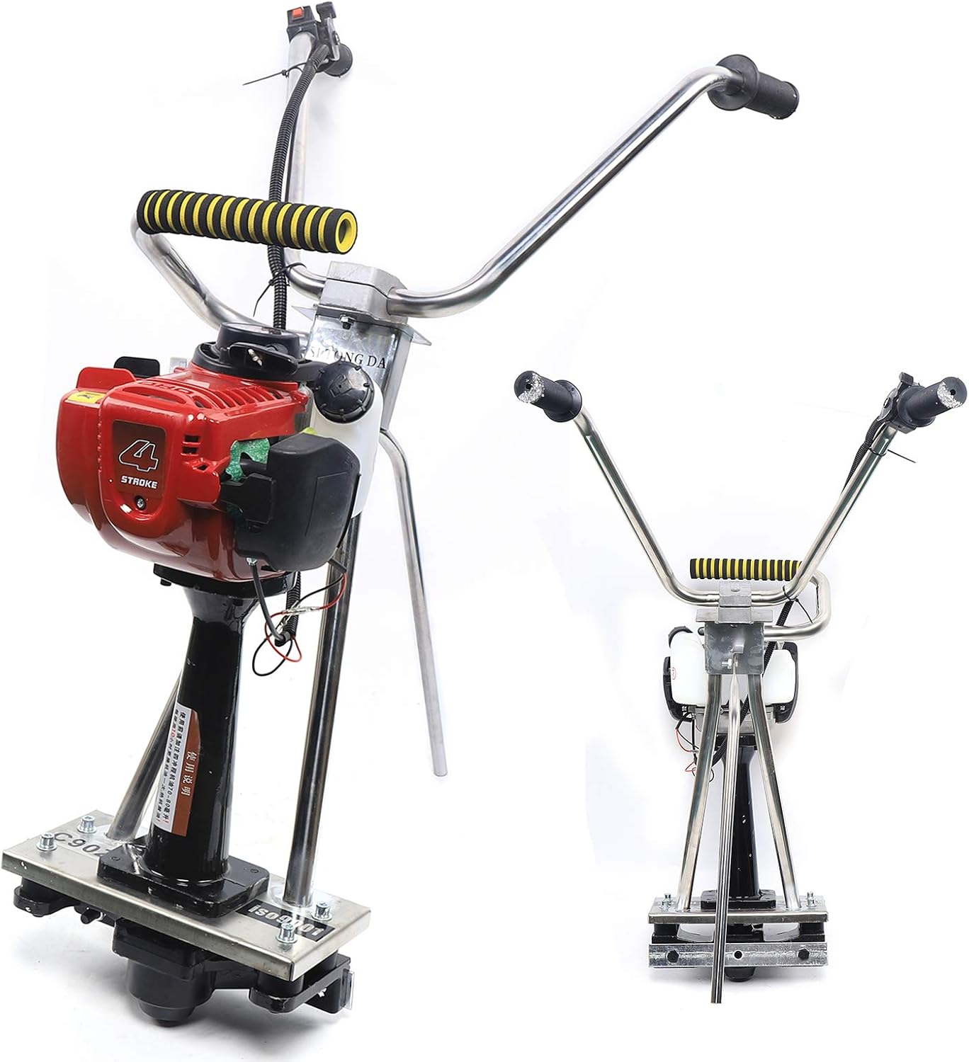 Power Concrete Vibrators, 900W 4 Stroke 35.8CC Concrete Vibrating Tool, Gasoline Concrete Wet Screed Gas Power Vibrating Concrete, 1-5 Meters Ruler Length (Without Ruler)