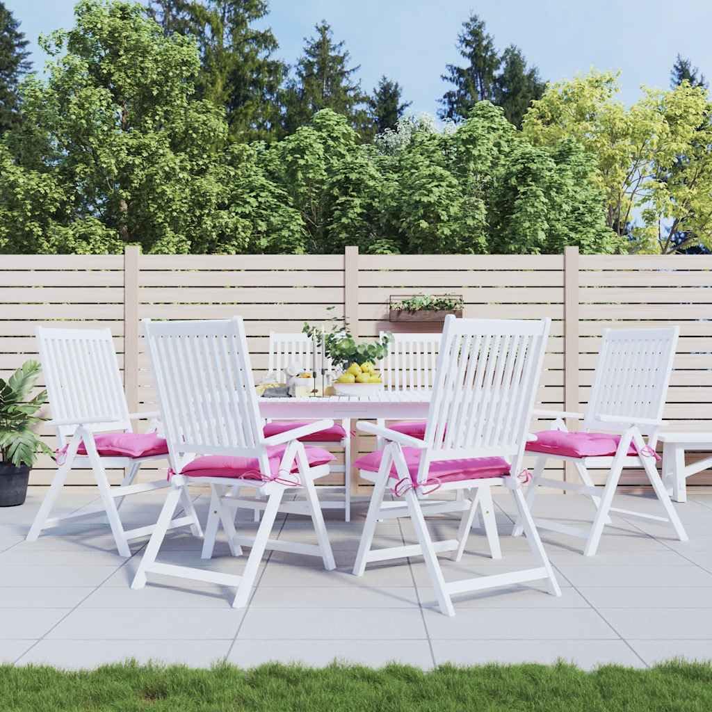 vidaXL Lot de 6 Coussins de Chaise, Coussins de Siège de Patio, Coussins de Canapé de Jardin, Coussins d'Assise Extérieur, Rose 50x50x7 cm Tissu Oxford