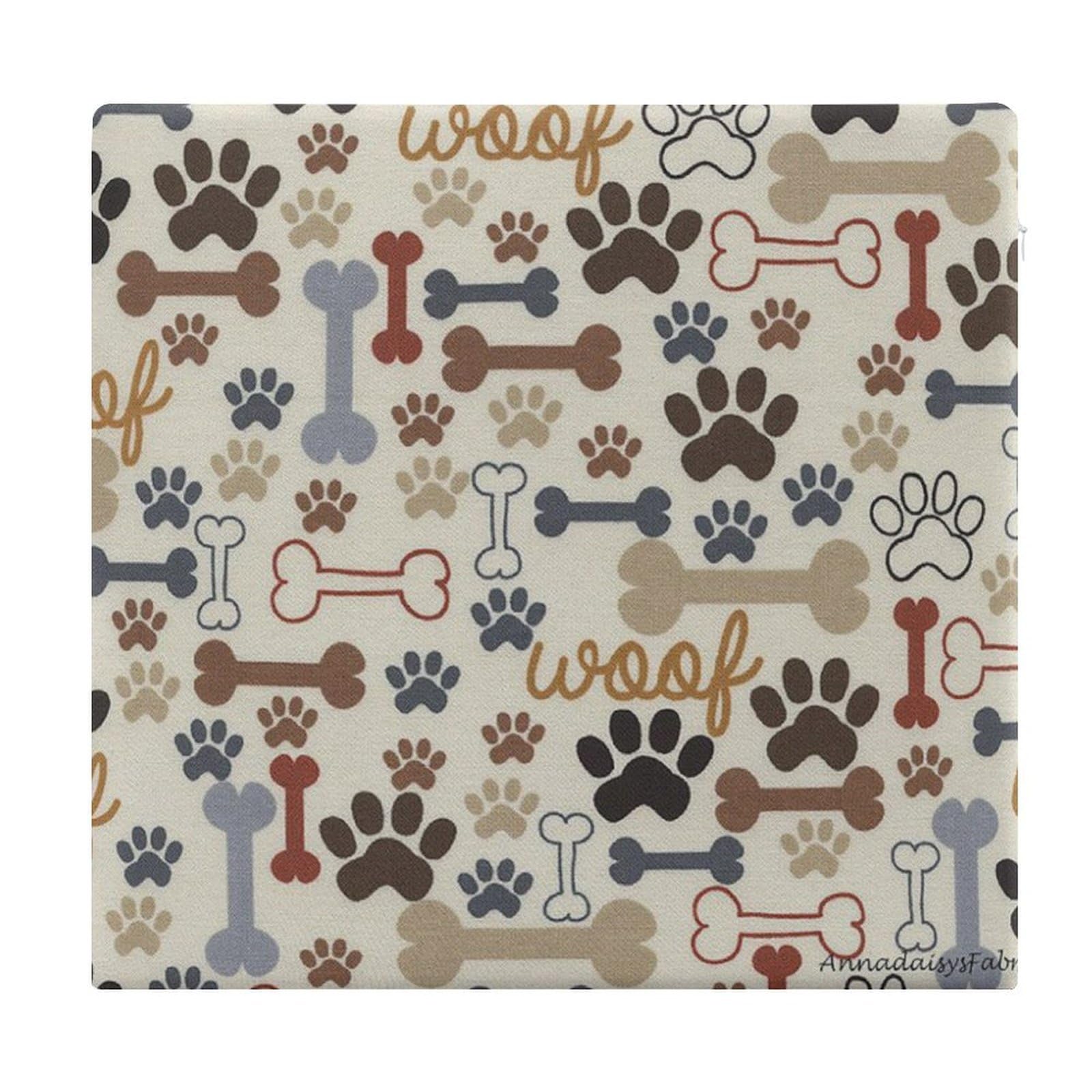 JZemdybill Chair Pad, Dog Bones Paw Prints Seat Pad, Square Chair Cushion for Yoga Living Room Balcony