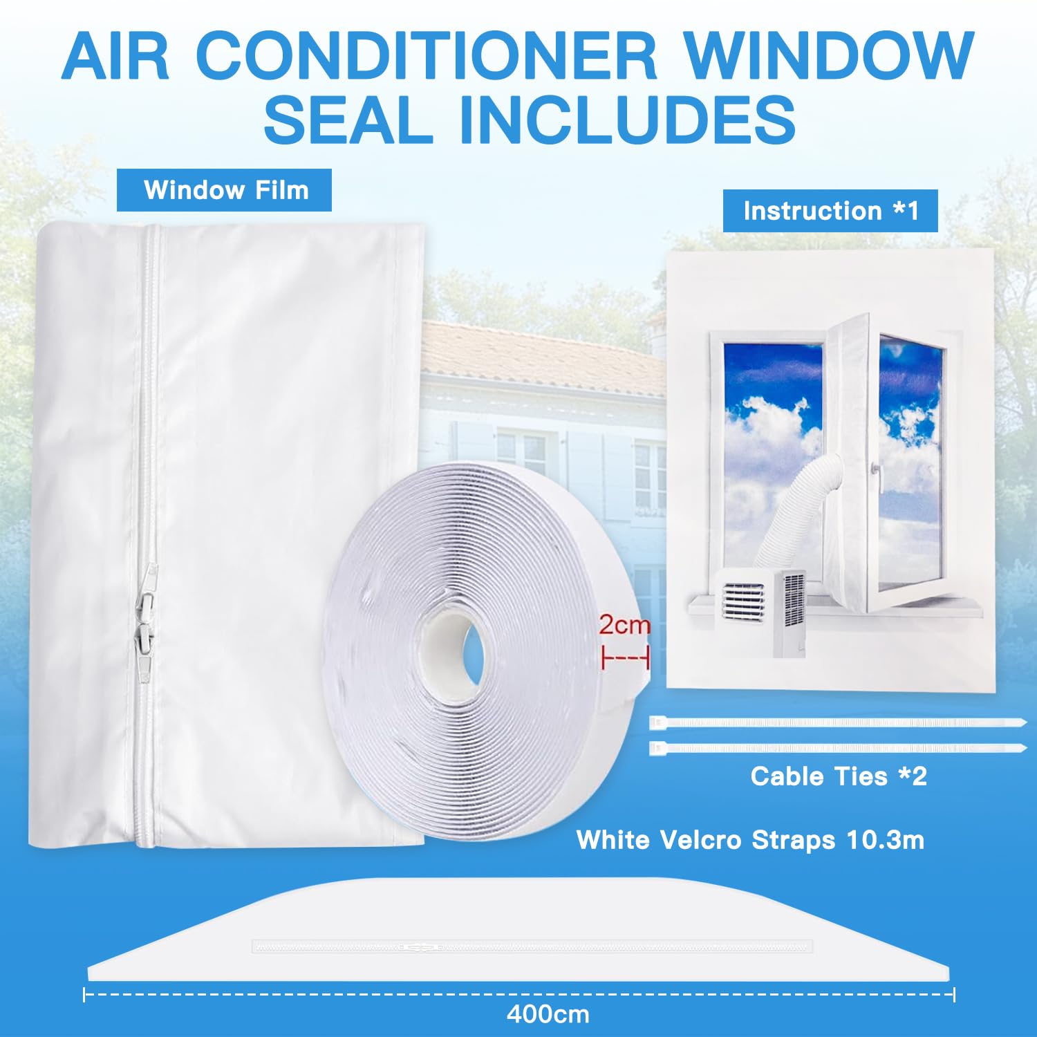 Guarnizione per Finestra per Condizionatore D'aria, Guarnizione Universale Finestre Per Condizionatore, Portatile Climatizzatore per Finestre Kit per Finestre a Battente, Lucernari (4m)
