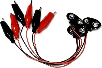 Corpco 9v Battery Snap Connector to Dual Alligator Clips Cable Pack of 3