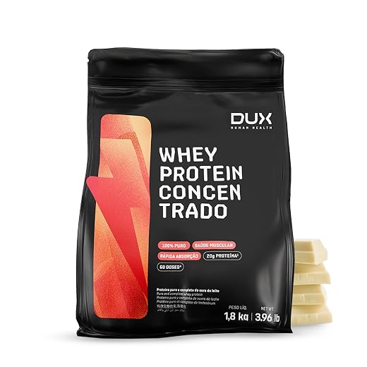 Whey Protein Concentrado Chocolate Refil 1.8kg – Contribui Para o Ganho Muscular Hipertrofia – Dux Human Health Whey Protein Concentrado Chocolate Branco Refil 1.8kg – Contribui Para o Ganho Muscular Hipertrofia – Dux Human Health