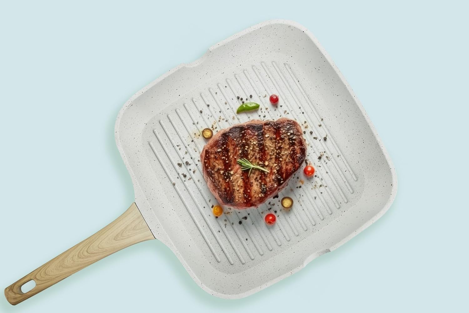 Lightweight Grill Pan with Wooden Handle, 30 cm Amazon.co.uk Home
