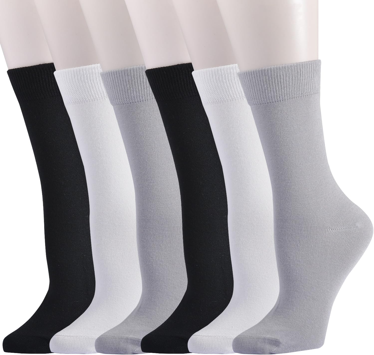 EPEIUS Women's Crew Socks - Soft Thin Seamless Viscose Dress Calf Socks for Business,Trouser Sox 3/6 Pairs