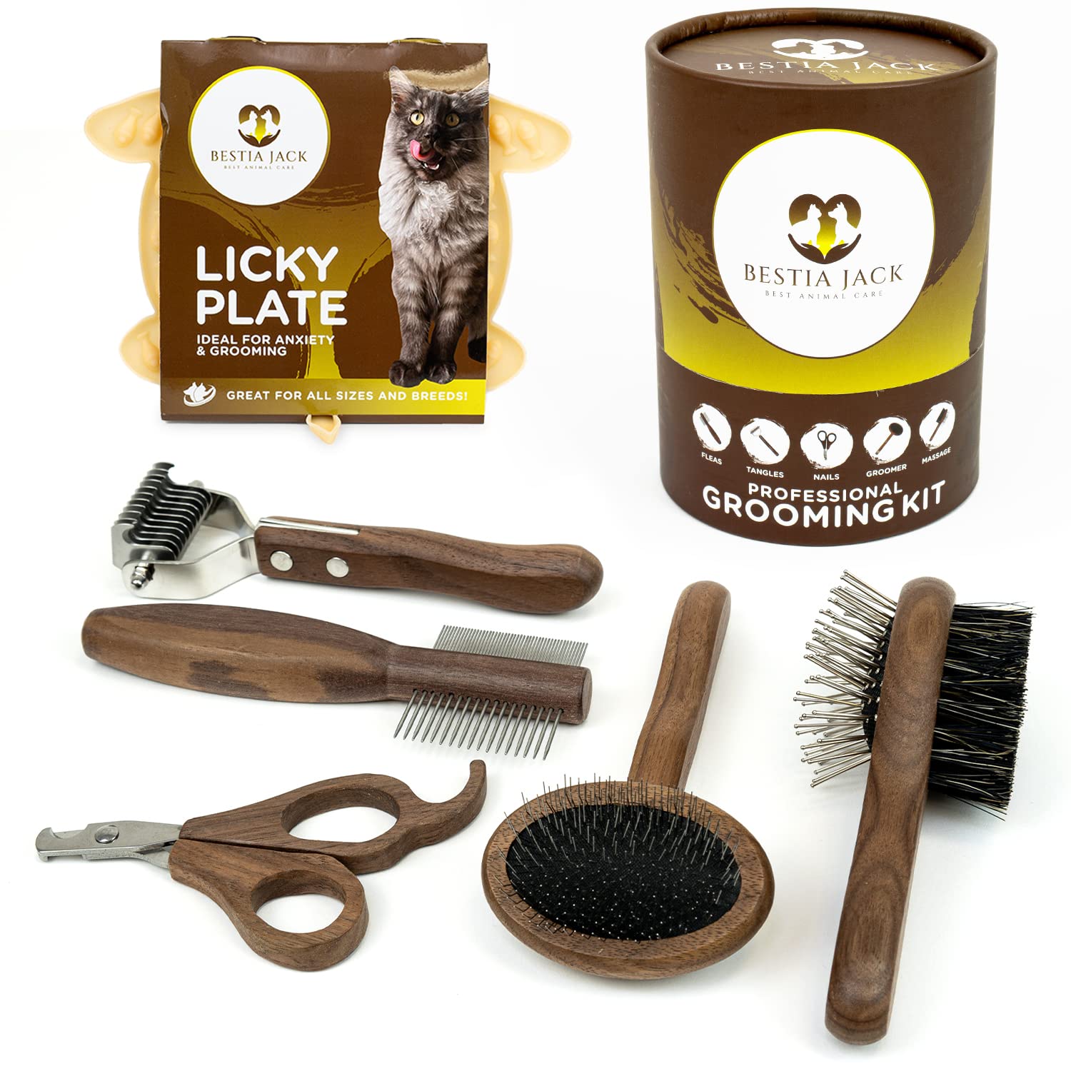 Professional Pet Grooming Kit (6 Pieces) Soft Dog Brush