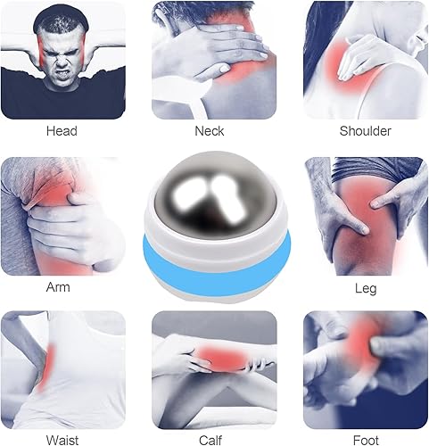Miniatura 7 de Bola de rodillo de masaje frío, bola de masaje de acero inoxidable para alivio de terapia de frío y calor, rodillo de bola de hielo para músculos
