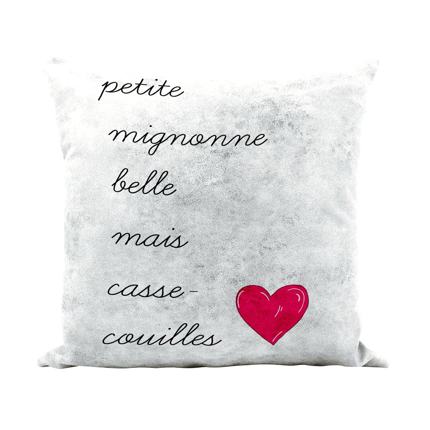 Coussin similicuir blanc 40x40 cm Petite Mignonne pour déco canapé