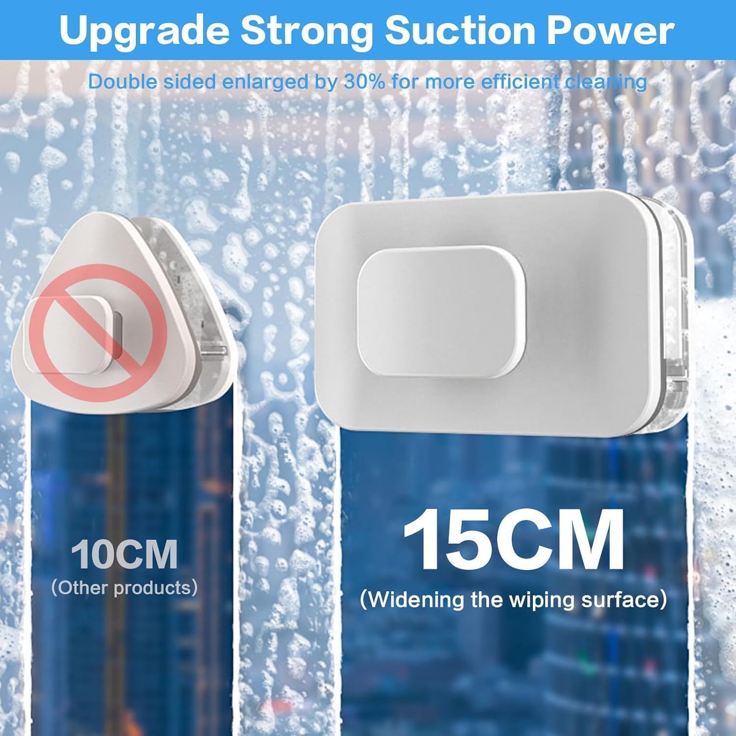 Magnetic Windshield Cleaner Tool Set, Magnetic Window Cleaner Tool, Widen Double-Sided Window Cleaner, Windshield Magnetic Car Window Cleaner, Glass Thickness 3-10mm for High Rise Car Glazed.