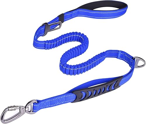Miniatura 10 de Correa de perro resistente especialmente para perros grandes de hasta 150 libras, correa elástica reflectante de 4 pies para entrenamiento de perros