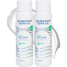 Seaweed Bath Co. Detox Body Wash - Rosemary Mint | Hydrating Foaming Cleanser with Refreshing Natural Ingredients | Vegan, Paraben and Sulfate Free Shower Gel for Women and Men | 12 oz Pack of 2