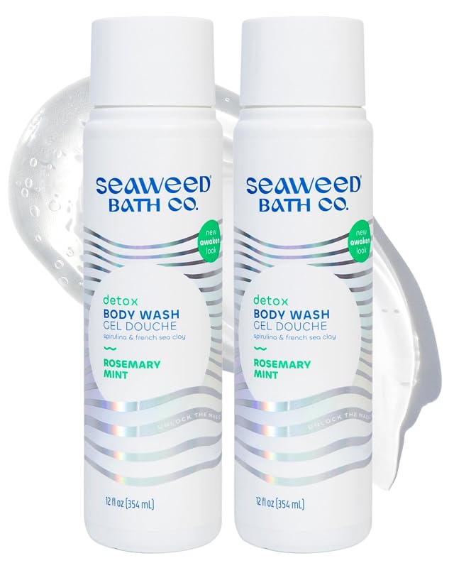 Sabonete líquido corporal The Seaweed Bath Co Rosemary Mint, 355 mL, pacote com 2