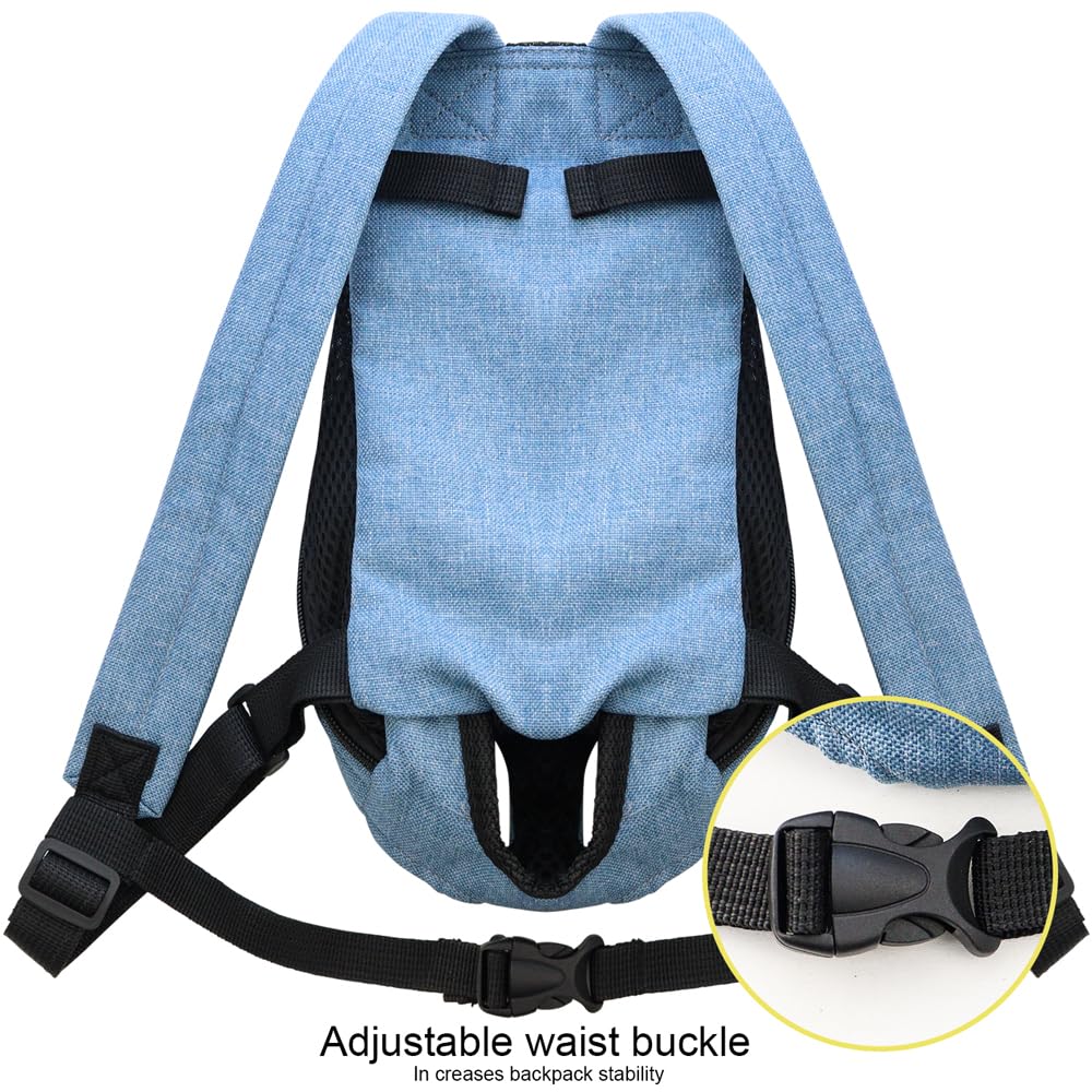 Mochila transportadora para mascotas, mochila ajustable con patas hacia fuera, transportador de pecho fácil de ajustar para perros pequeños, gatos y cachorros