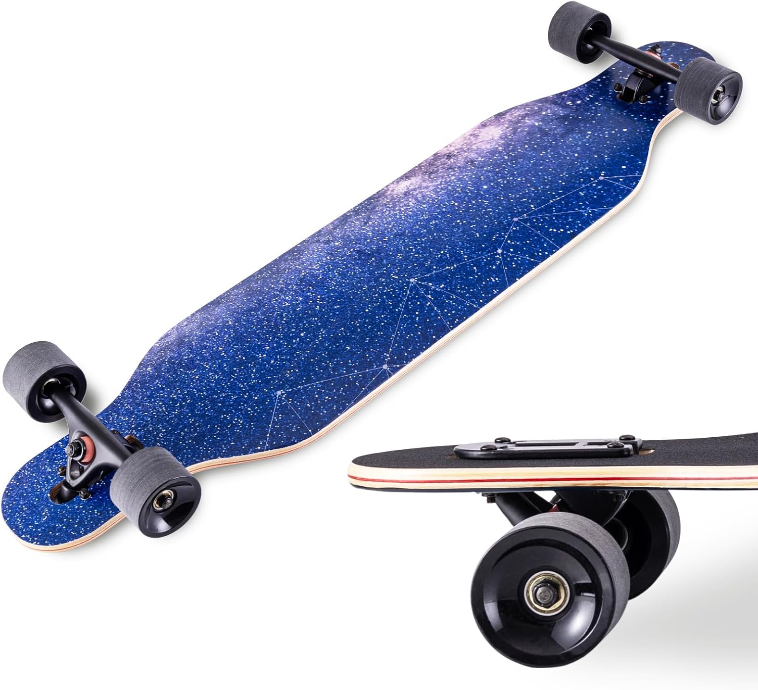 CLYCTIP 41 Inch Longboard Skateboard,9-Ply Maple,ABEC-11 Bearings,Complete Skateboard for Cruising, Carving, Downhill and Free-Style