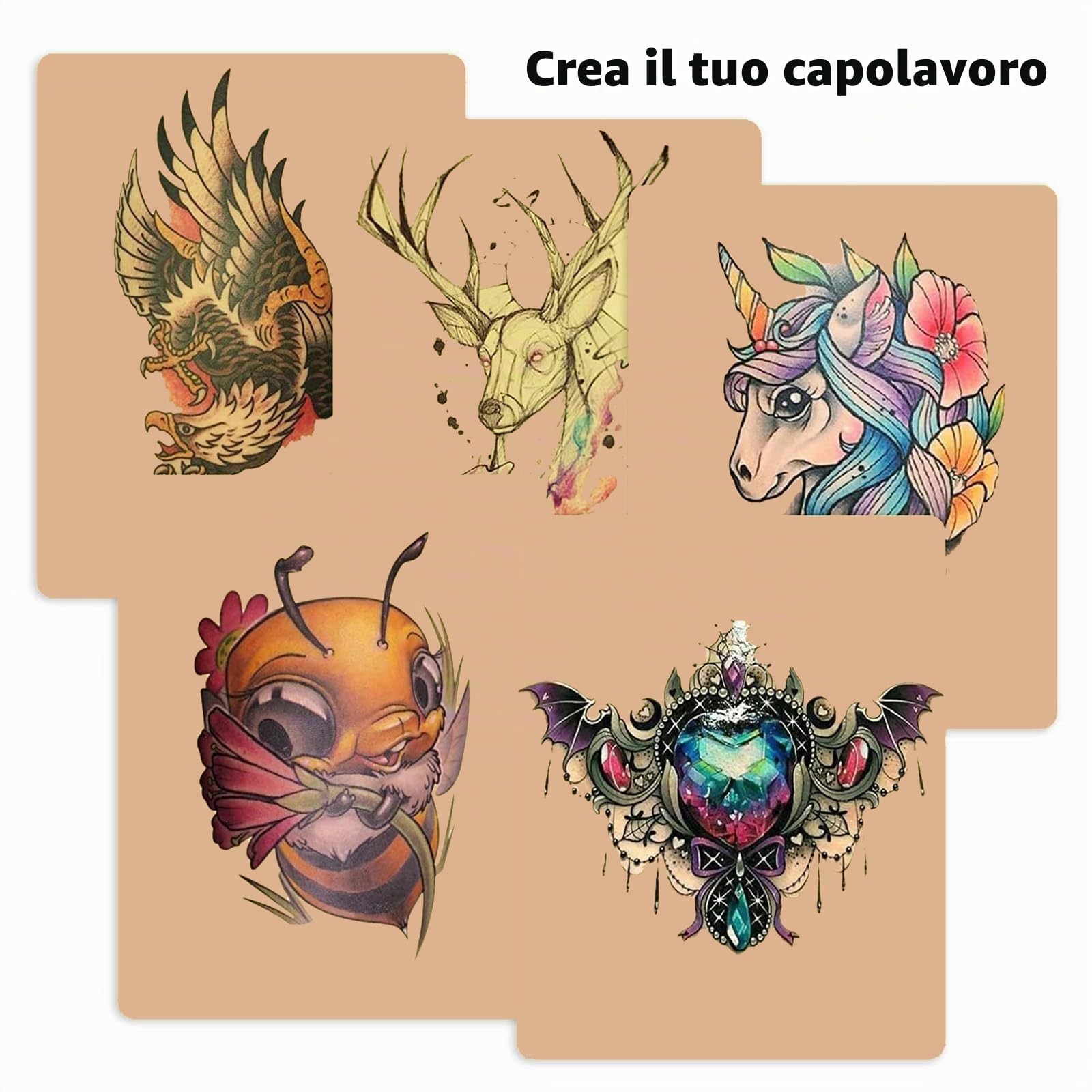 10 Pezzi Pelle Sintetica Tattoo - LEAYOKA 3mm Pelle Finta per Tatuaggi Doppia Faccia Pelle Pratica del Tatuaggio Silicone