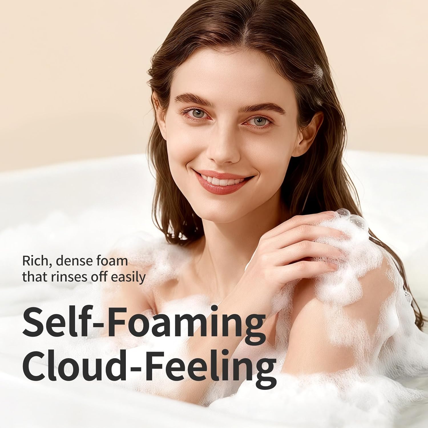 matern'ella Cloud-Feeling Amino Body Wash, Self-Foaming Fragrance Bubble Cleanser with Hyaluronic Acid, Sulfate-Free & Paraben-Free, Luxurious Scent of Pear, Blackcurrant & Tonka Bean, 8.8 Fl Oz - Image 3