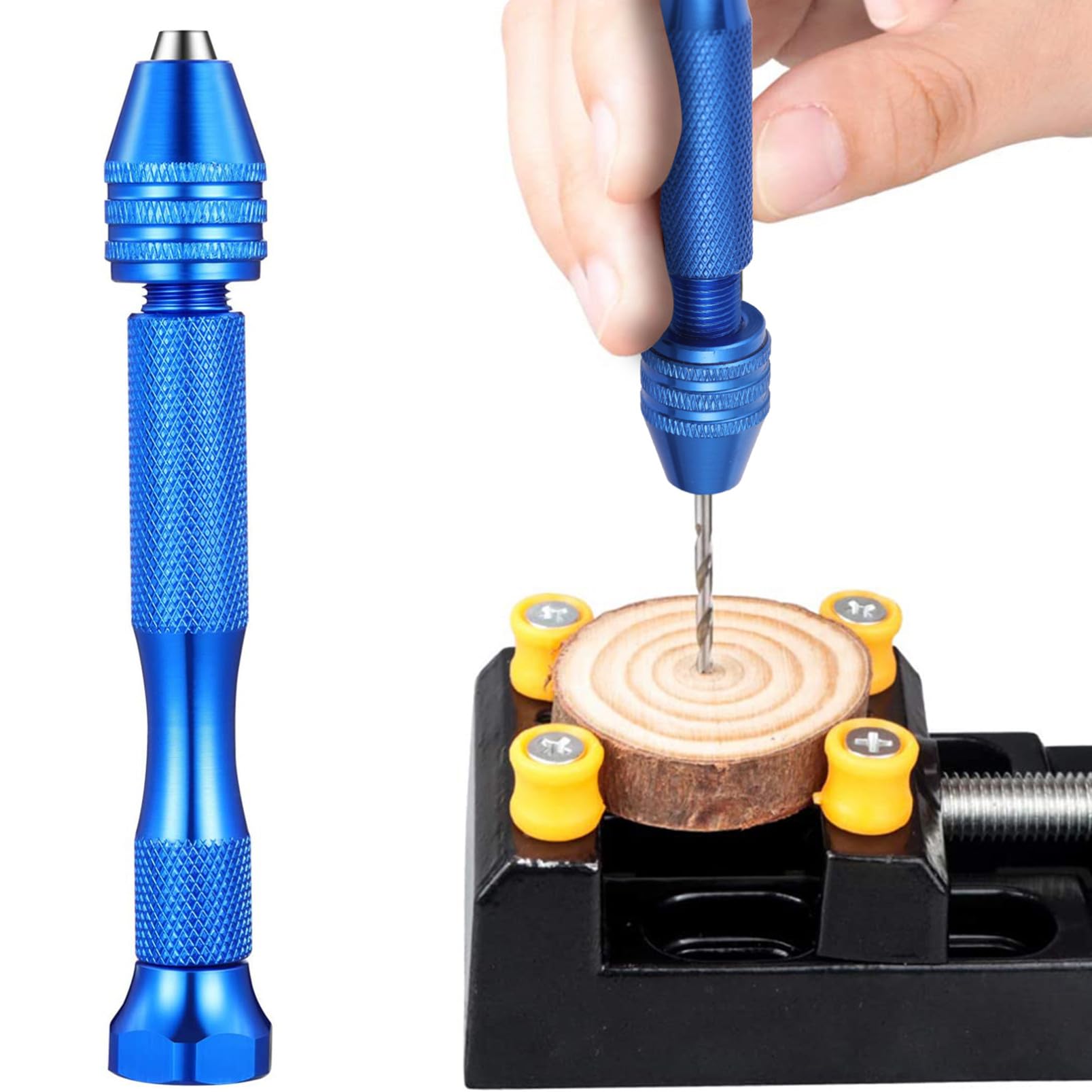 HOMSFOU 152pezzi Mini Punte Da Trapano e Trapano Manuale Utensili Rotanti Per Lavori Di Precisione e Fai Da Te e Morsa Per Modellismo e Assemblaggio Elettronico
