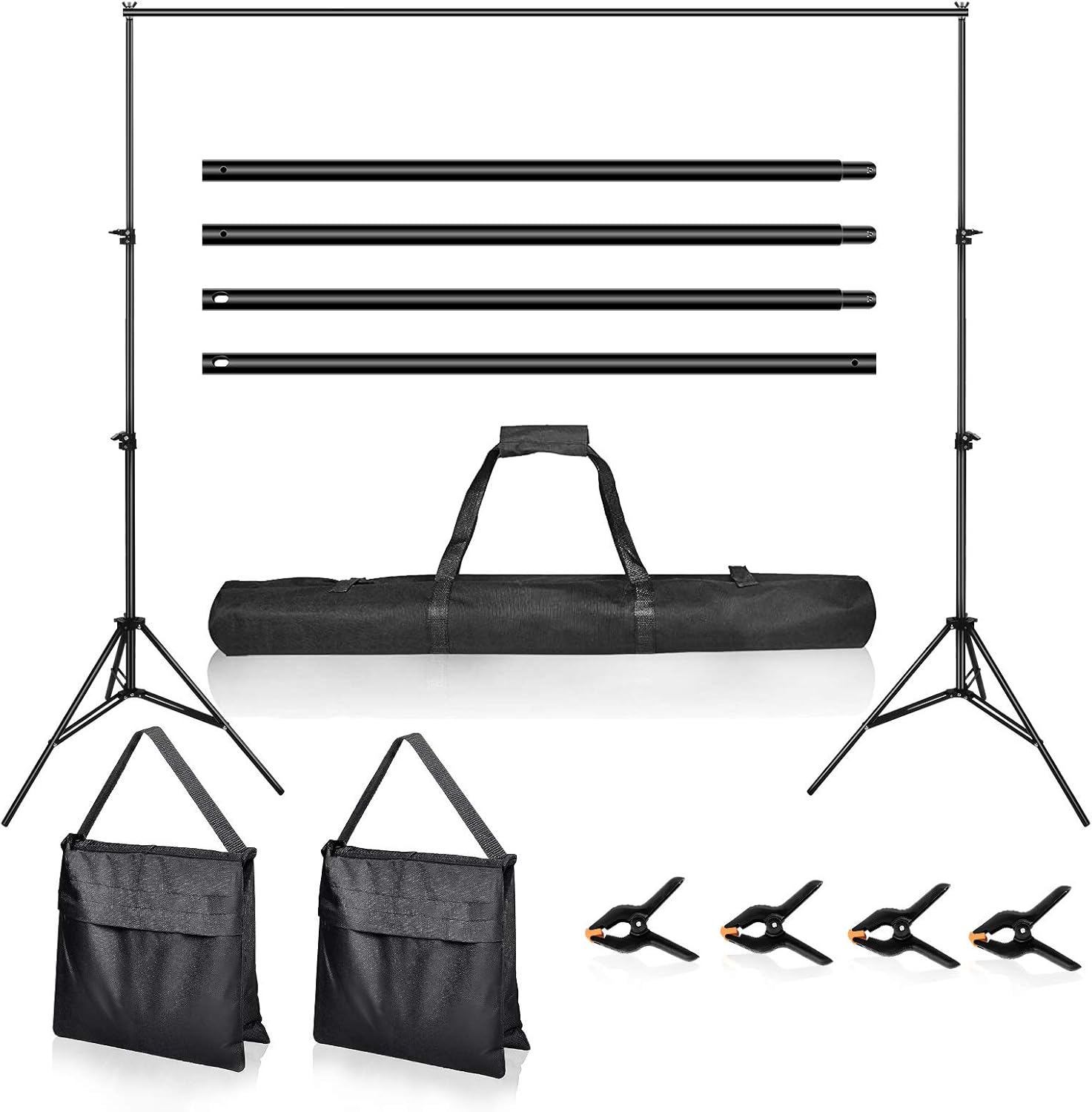 Best Backdrop Stand, 10Ft Photography Backdrop Stand Adjustable Photography Background Support System Kit for Studio, Parties, Wedding, with Spring Clamp, Carry Bag , Sand Bag Special Backdrop Stand, 10Ft Photography Backdrop Stand Adjustable Photography Background Support System Kit for Studio, Parties, Wedding, with Spring Clamp, Carry Bag , Sand Bag