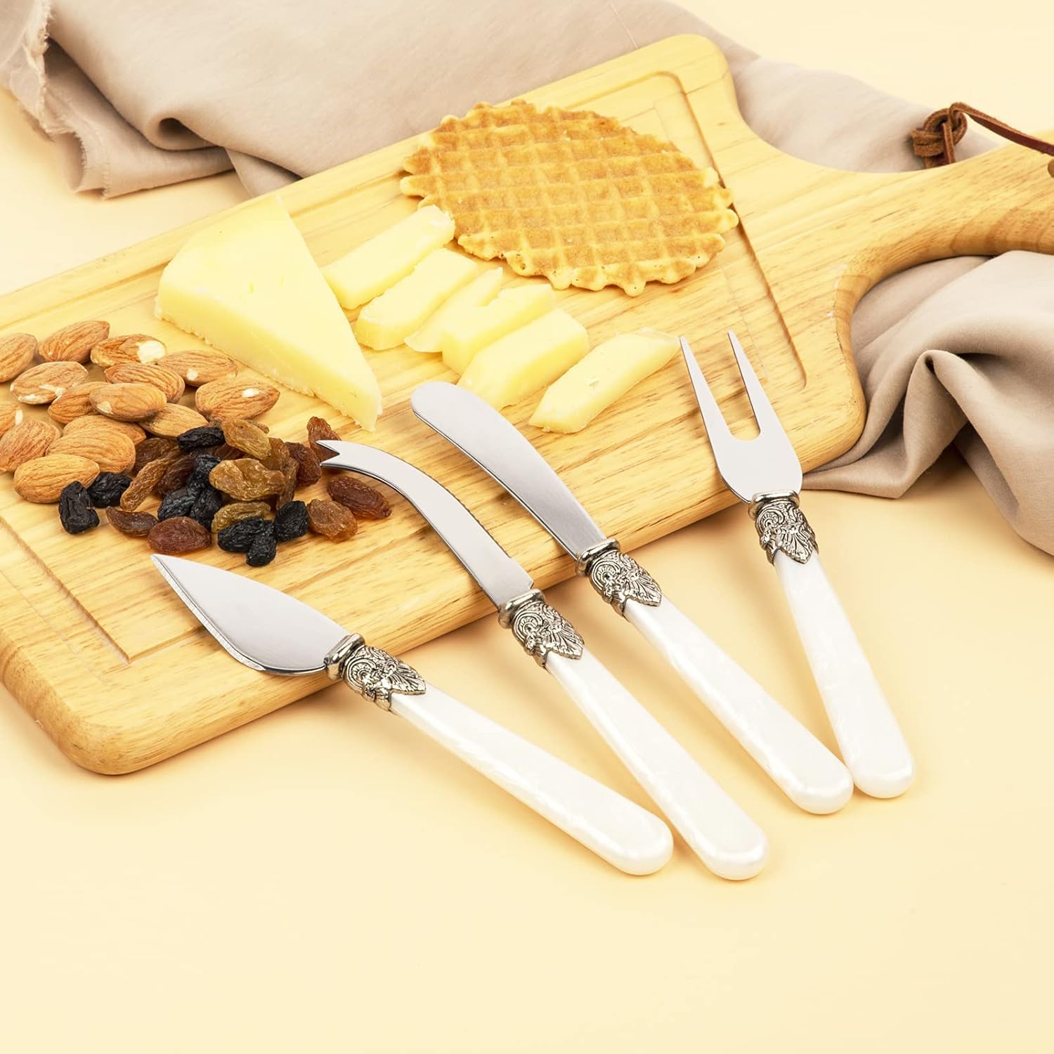 REVERIE Collection Wedding Cake Knife and Server Set and 4-Piece Cheese Tool Set