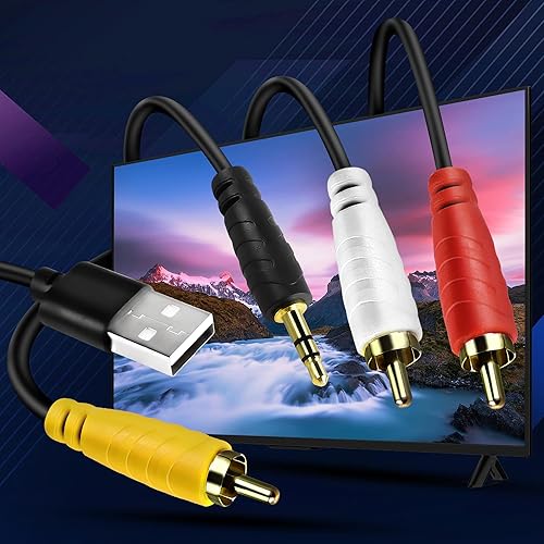 Miniatura 6 de XMSJSIY Digital SPDIF Coaxial a analógico LR RCA y 0.138 in AUX Cable de conversión de audio estéreo con cable de alimentación USB para HDTV, Xbox,