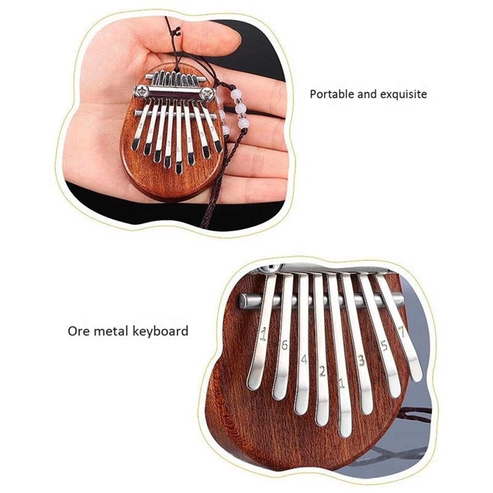 Kalimba For Beginners Thumb Piano 8 Key Mini Kalimba Exquisite Finger Piano Portable Marimba 8 Key Keyboard(Style 4)