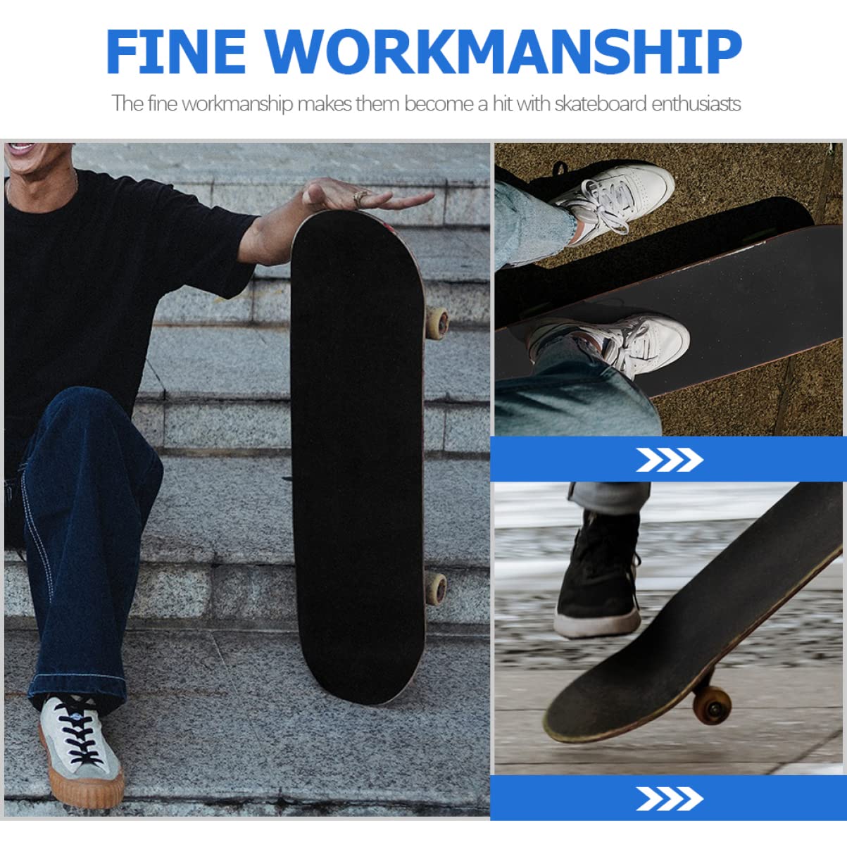 Ruban Antidérapant Skateboard Doigt 5 Pièces en Émeri pour Garçon et Filles