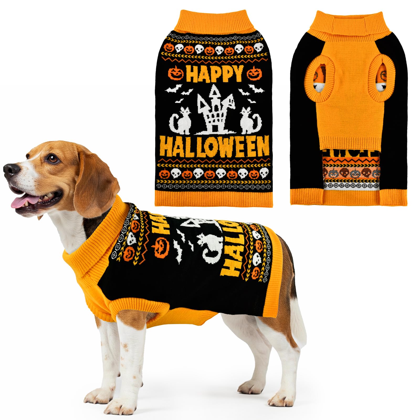 Chandail pour chats et chiens motifs citrouille idéal pour la récolte des bonbons