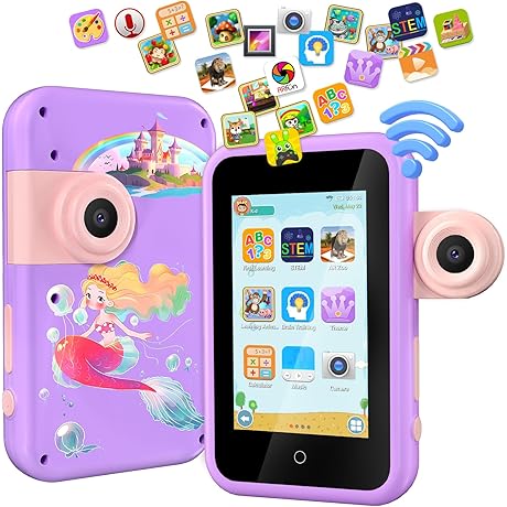 VATOS Kids Smart Phone Toy for Girls with 4" Touchscreen and Learning Games
