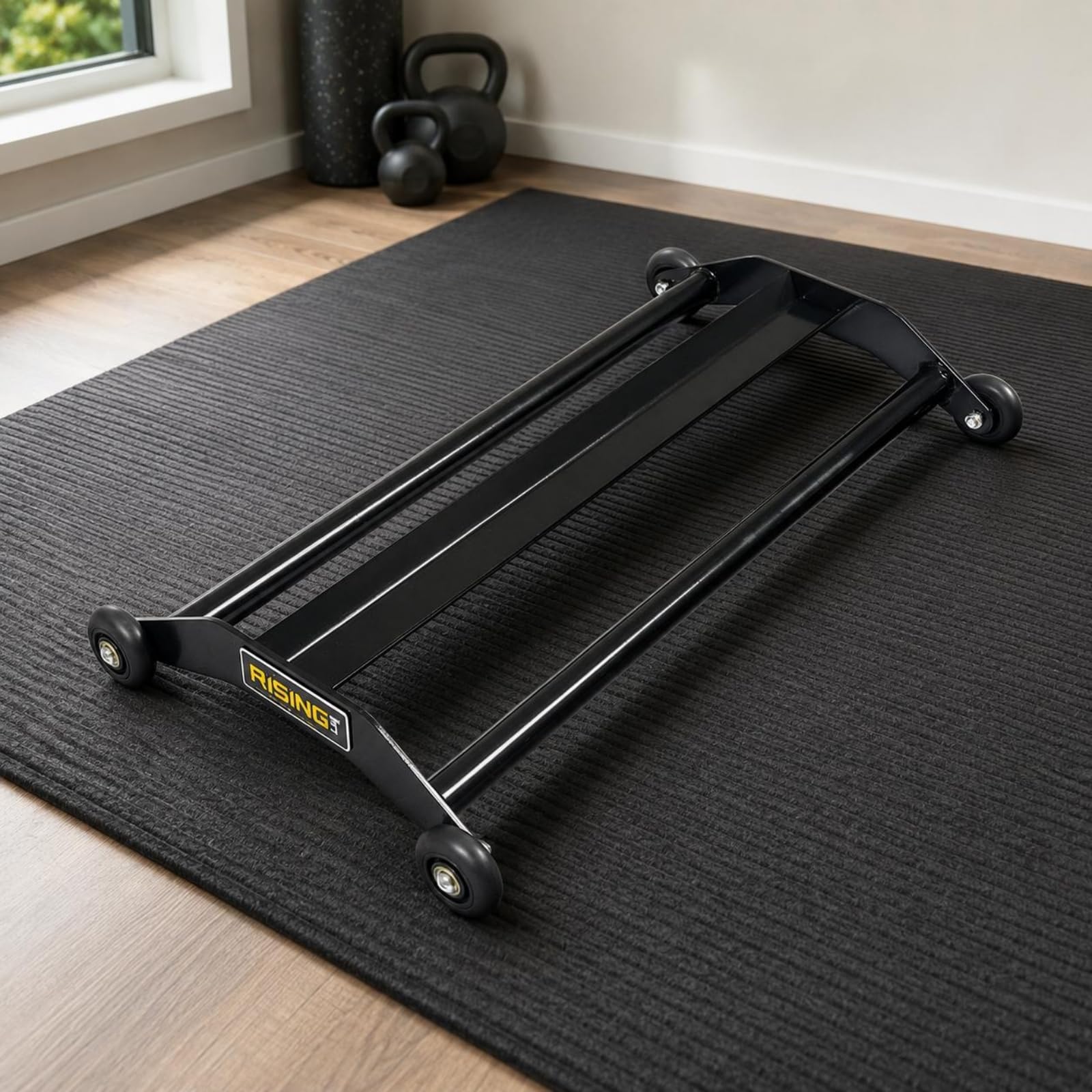 Rueda Abdominal de Rodillo Abdominal Entrenador Central Deslizadora de Núcleo Estructura de Acero Robusta y Movimiento con Ruedas Giratorias Adecuada para Fuerza Pilates Estiramientos