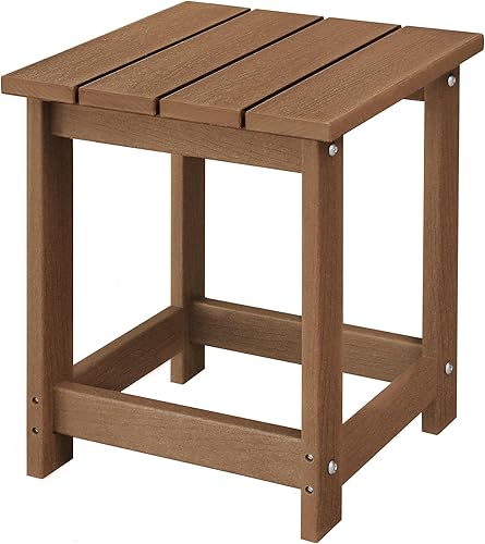 Miniatura 29 de LZRS Mesa auxiliar doble Adirondack, mesas auxiliares de exterior, mesas auxiliares para patio, jardín trasero, piscina, compañera de interior, Negro