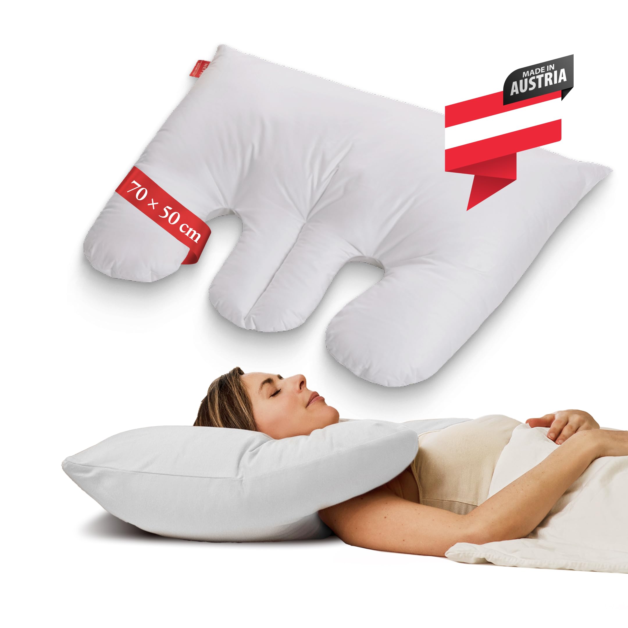 Cuscino My Neck 50 x 70 cm: cuscino ortopedico ergonomico per dolori al collo e rigidità al collo, per chi dorme sul fianco e per chi dorme sulla schiena, consigliato da medici e terapisti - HEFEL