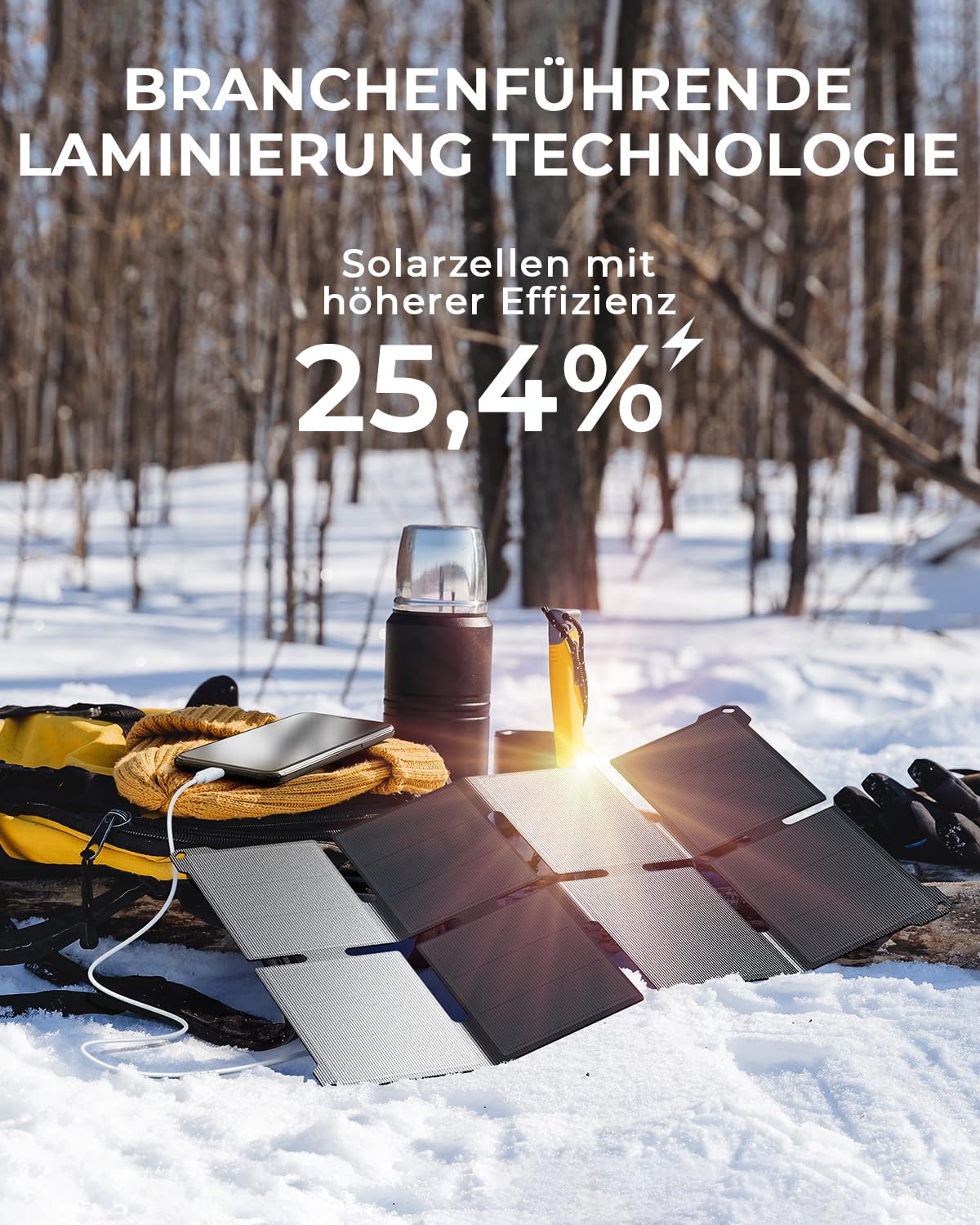 [Taschenformat] BigBlue 25W Mini Tragbar Solar Ladegerät, Faltbares Solarpanel mit USB-A & USB-C, Klein Aber Stark, IP68 Wasserdichtes für Outdoor, Kompatibel mit Handy, Tablets, Powerbank usw.