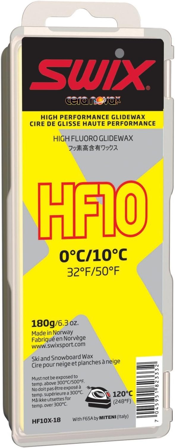 Swix HF10X-18 Cera Nova X High Fluoro Wax, Yellow, 180gm