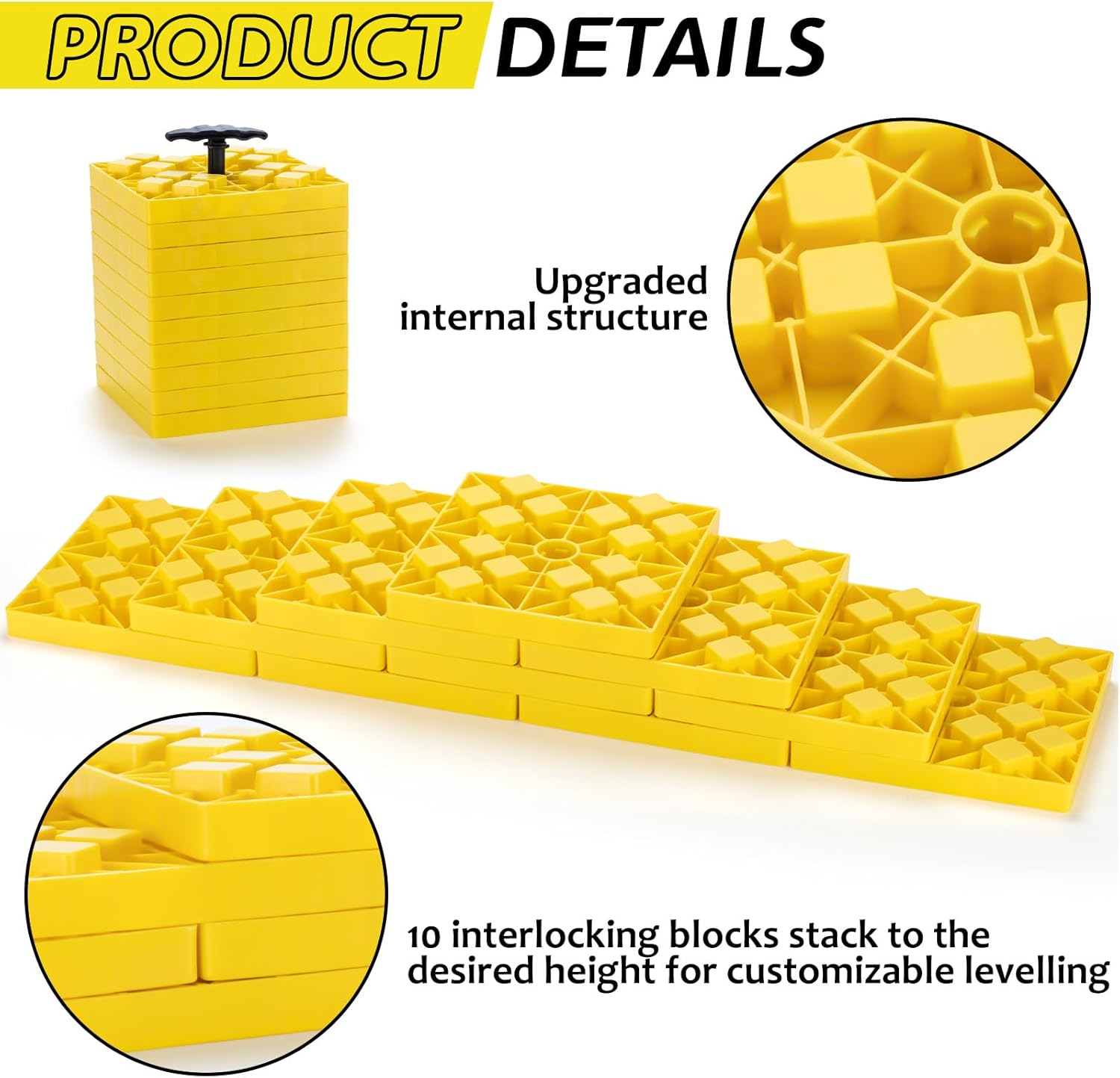 10 Pack RV Leveling Blocks and Low Profile Car Ramps
