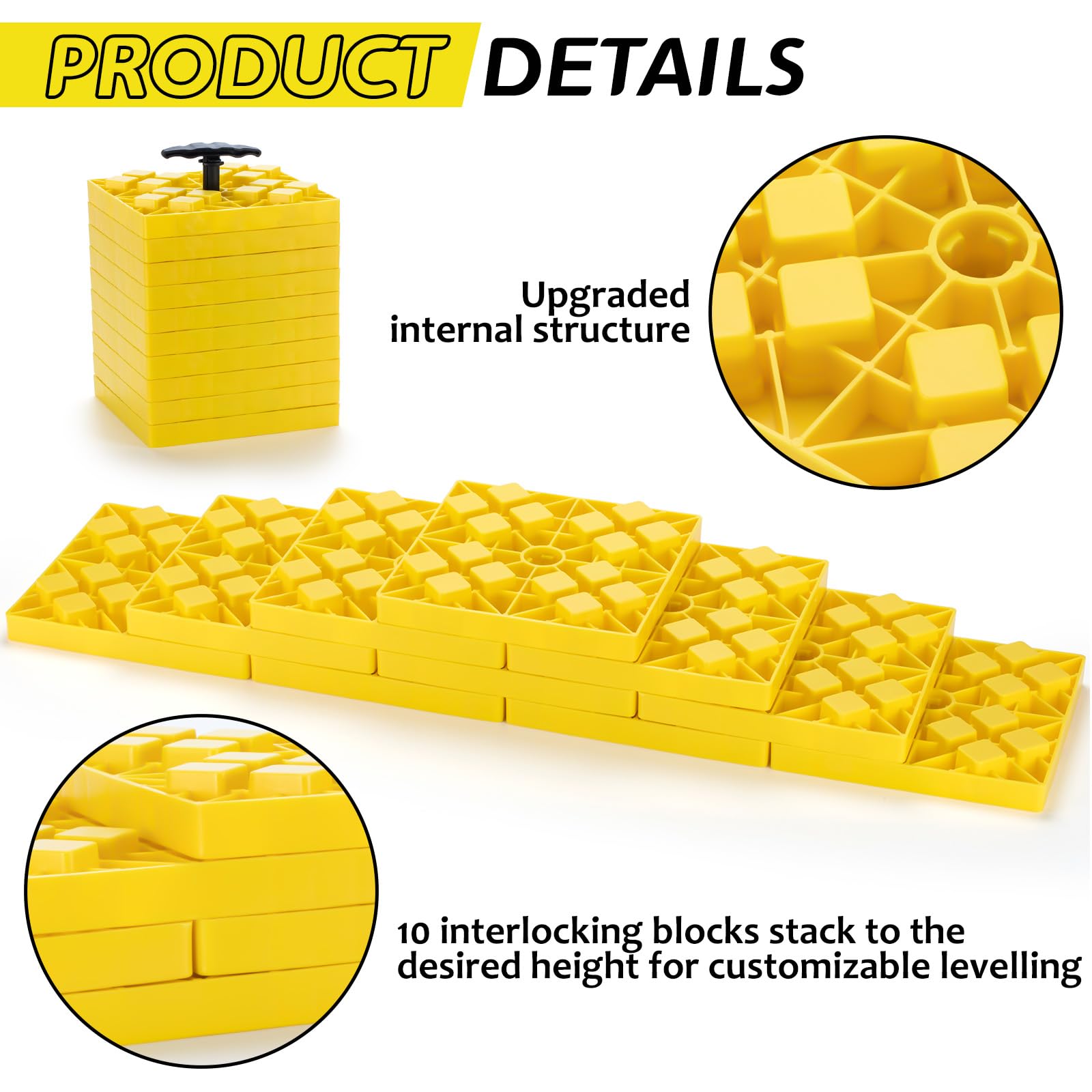 Snapklik.com : BYERNAUTO RV Leveling Blocks 10 Pack, Heavy Duty Camper ...