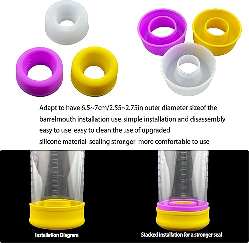 Miniatura 5 de 3 piezas de funda de silicona de sellado de la tapa del pene, extensor de vacío del pene de la bomba de sellado, juguetes sexuales para hombres de