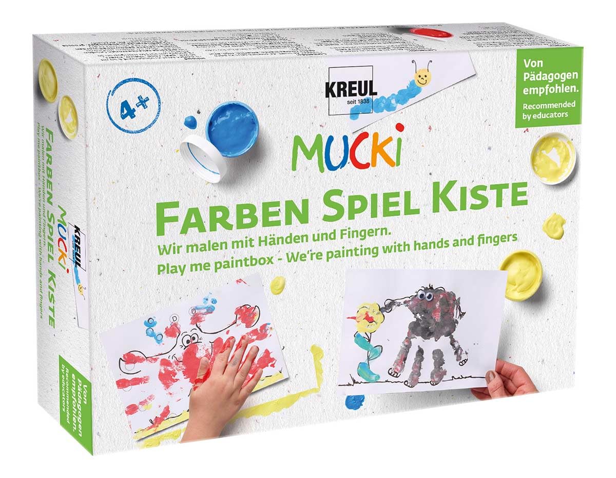 KREUL MUCKI Set De Pintura De Dedos Con Ojos Saltones – Aprende Jugando Y Coloreando (5 X 50 Ml)