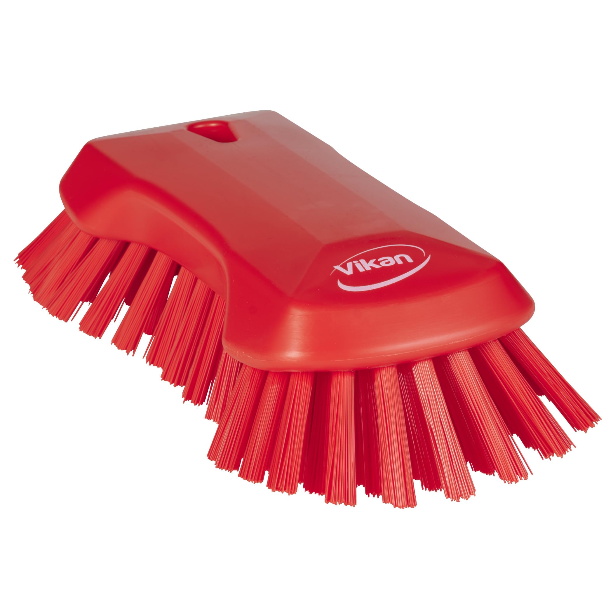 Vikan 38944 Extra Large Hand Brush, Multifunctional, Slip-Resistant Cleaning Tool, Extra Stiff Polypropylene &amp; Polyester Bristle, 9.1", Red