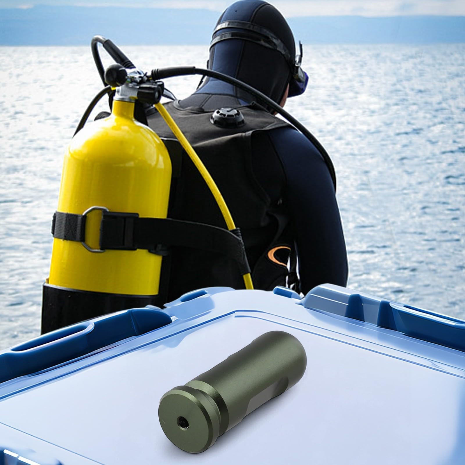 Strumento per l'equalizzazione della pressione dell'orecchio, per apnea e pesca subacquea, in lega di alluminio, strumento per l'equilibrio delle orecchie, con palloncini, attrezzatura portatile per