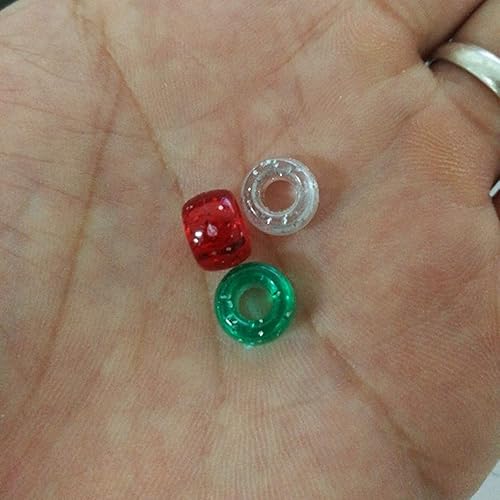 Miniatura 2 de Amaney - Cuentas de poni de Navidad, color rojo, verde, blanco, 500 unidades de 0.236 x 0.354 in, colores mezclados, cuentas de poni galvanizadas