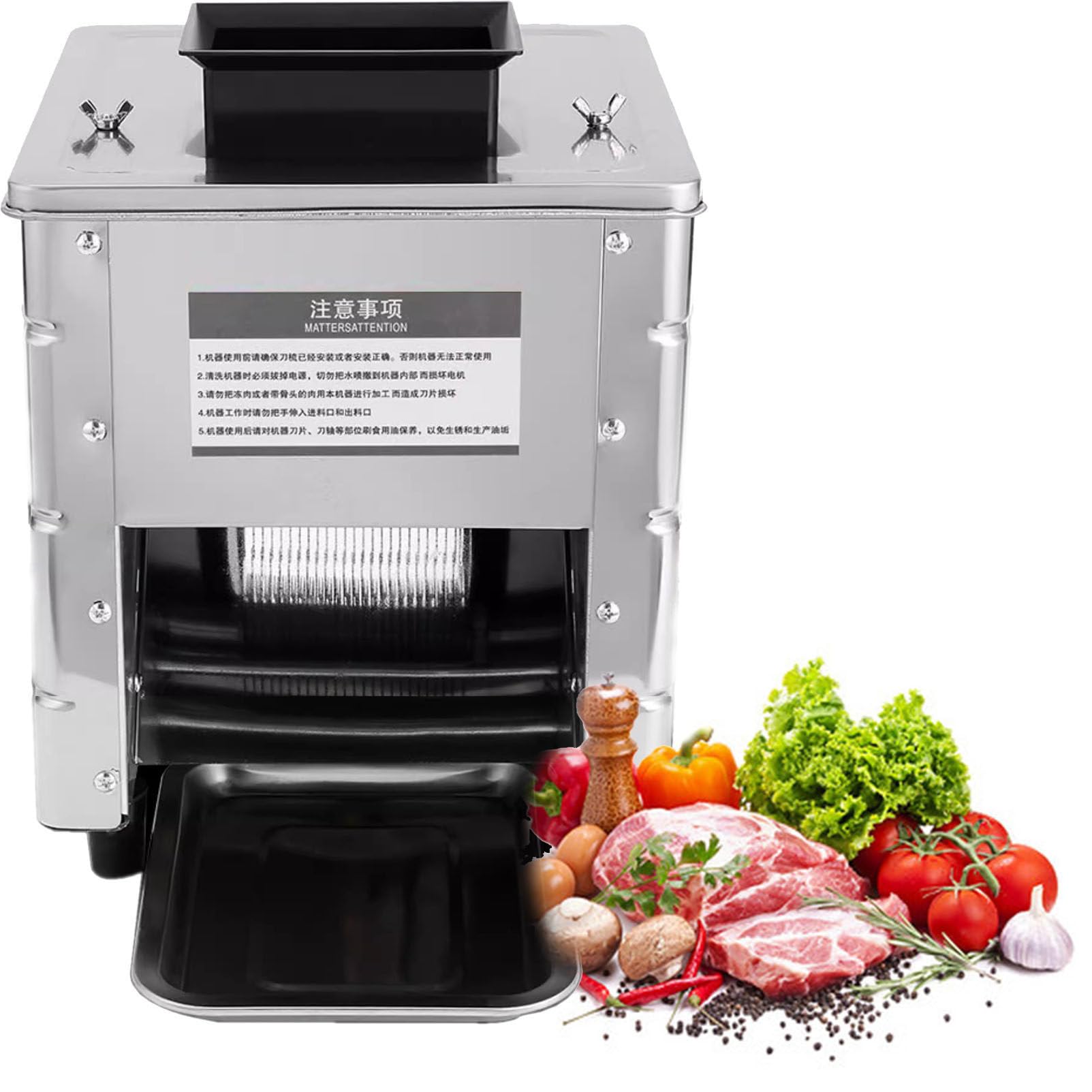 ASerZenith Electric Meat Slicer With Stainless Steel Blade For Efficient Slicing, Shredding, And Cutting In Home And Commercial Use,3.5Mm
