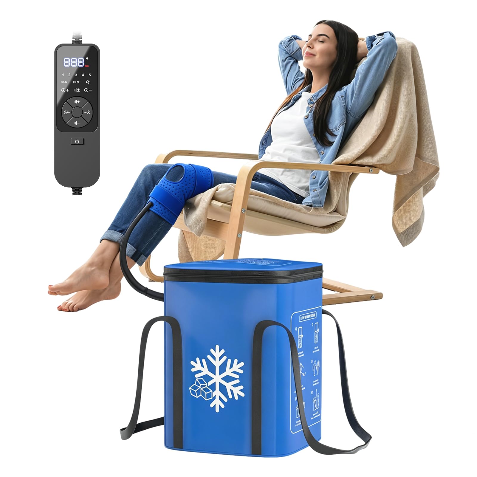 Photo 1 of Ice Machine for Knee After Surgery,16QT Quiet Cold Therapy Machine for Knee Replacement with Auto Timer, Leak-Proof Design & Adjustable Flow,Multi-Joint Ice Pads