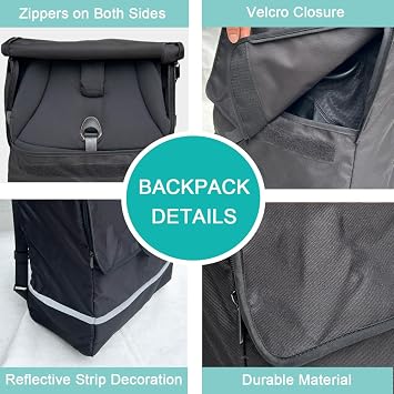 Foldable Stroller Travel Bag Compatible with Cybex Series Strollers (Such As Libelle, Coya,Beezy) - Large & Small Size - Durable Fabric (Large Size (46 * 26 * 55CM))