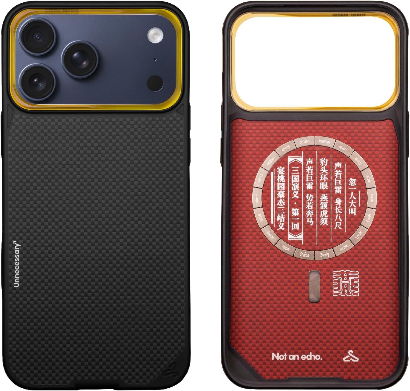 for iPhone 17 Pro Max Case 6.9 Inch,Compatible with MagSafe,[Clear Metal Lens Ring][Vectran Spacesuit Fiber],Ultra Slim & Light Shockproof Case,Black-[Red Cliff · Zhang Fei]