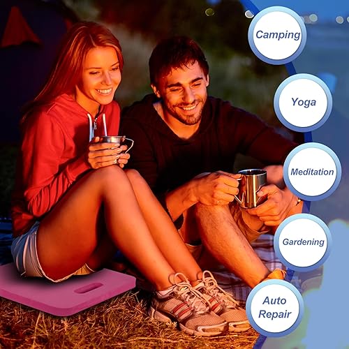 Miniatura 6 de PATIKIL Cojín de asiento de estadio, paquete de 8 cojines de espuma dura y fuerte, almohadilla de asiento portátil para asientos al aire libre para