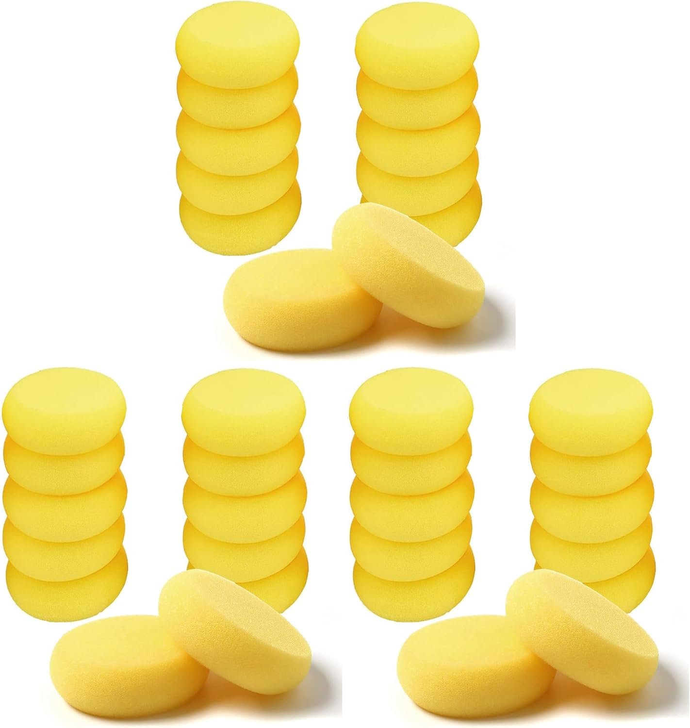 WAFJAMF 4 Pcs Round Painting Sponge 2.96 Inch Craft Clay Yellow