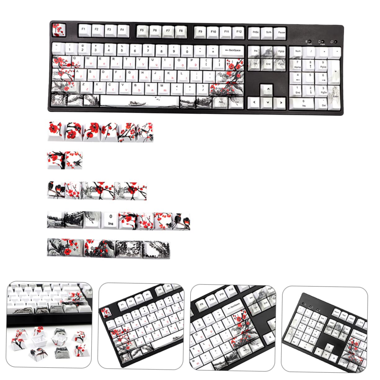 128stücke Pbt Tastenkappen für Mechanische Tastaturen Ersatzset | 1 Satz, Originalhöhe, 128 Tasten, Angenehm zu Nutzen, Glatte Oberfläche, für Alte Kappen