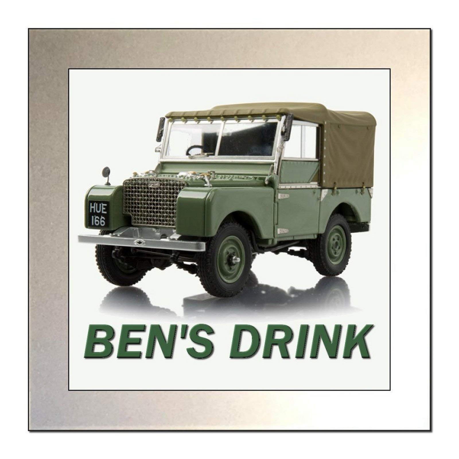 Key Expressions Silver Personalised Glass Drinks Coaster For Land Rover Series 1 Enthusiasts