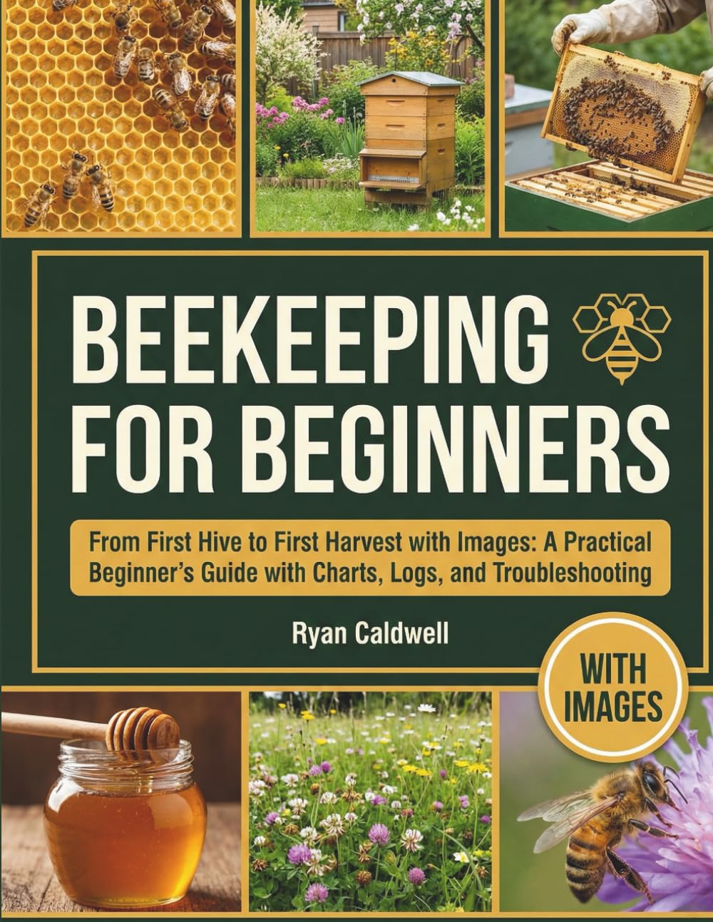 Beekeeping for Beginners: From First Hive to First Harvest with Images: A Practical Beginner’s Guide with Charts, Logs, and Troubleshooting