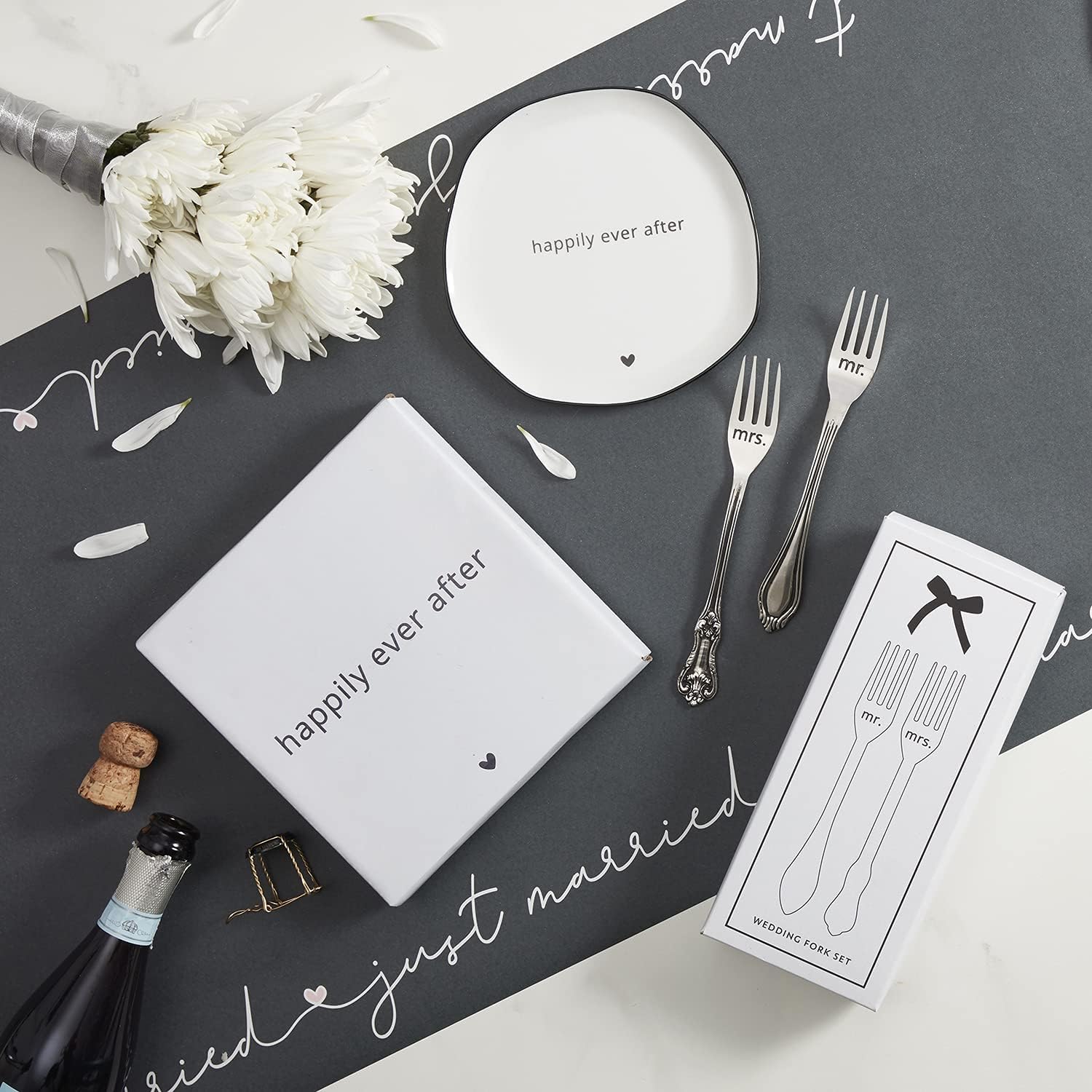 Santa Barbara Design Studio Wedding Stainless Steel Fork Set, 2-Piece, Mr. / Mrs.