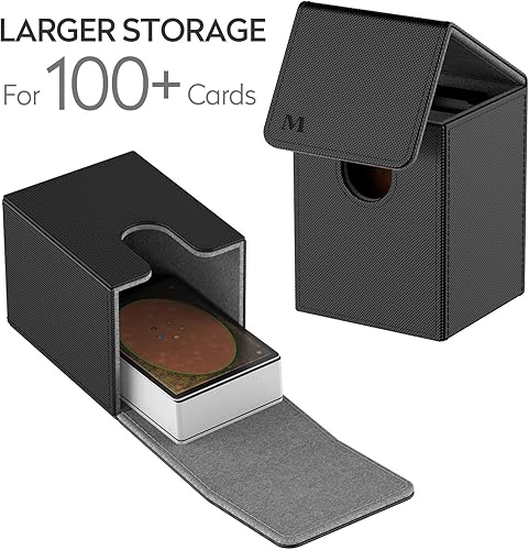 Miniatura 5 de MIXPOET Caja de baraja para tarjetas MTG, estuche para tarjetas coleccionables con 2 divisores por soporte, tamaño grande para hasta 110 tarjetas,